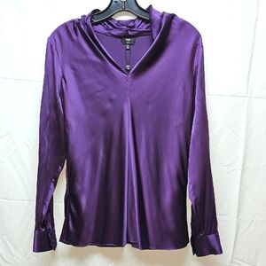 Talbots Purple Satin Blouse